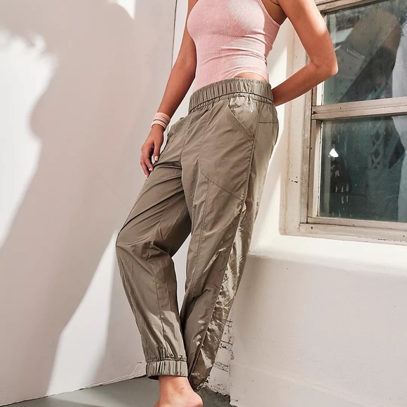 NWT Free People Olive Green Track Joggers - Picture 2 of 3